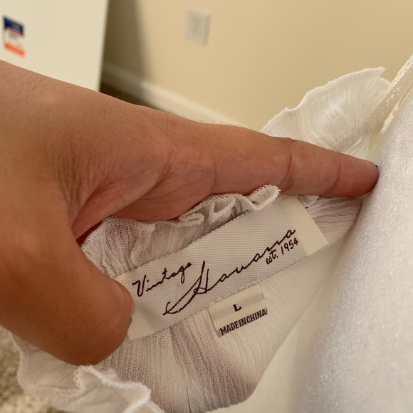NWT Vintage Havana White Boho Asymmetrical Top - Picture 7 of 8